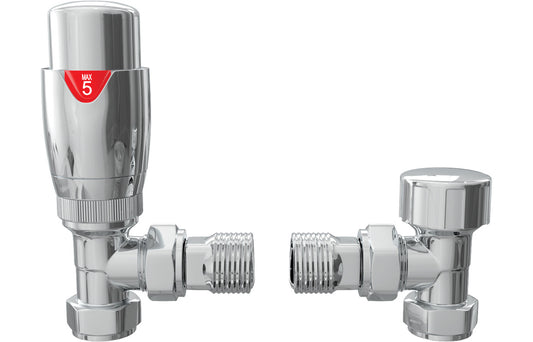 Round Thermostatic Chrome Radiator Valves