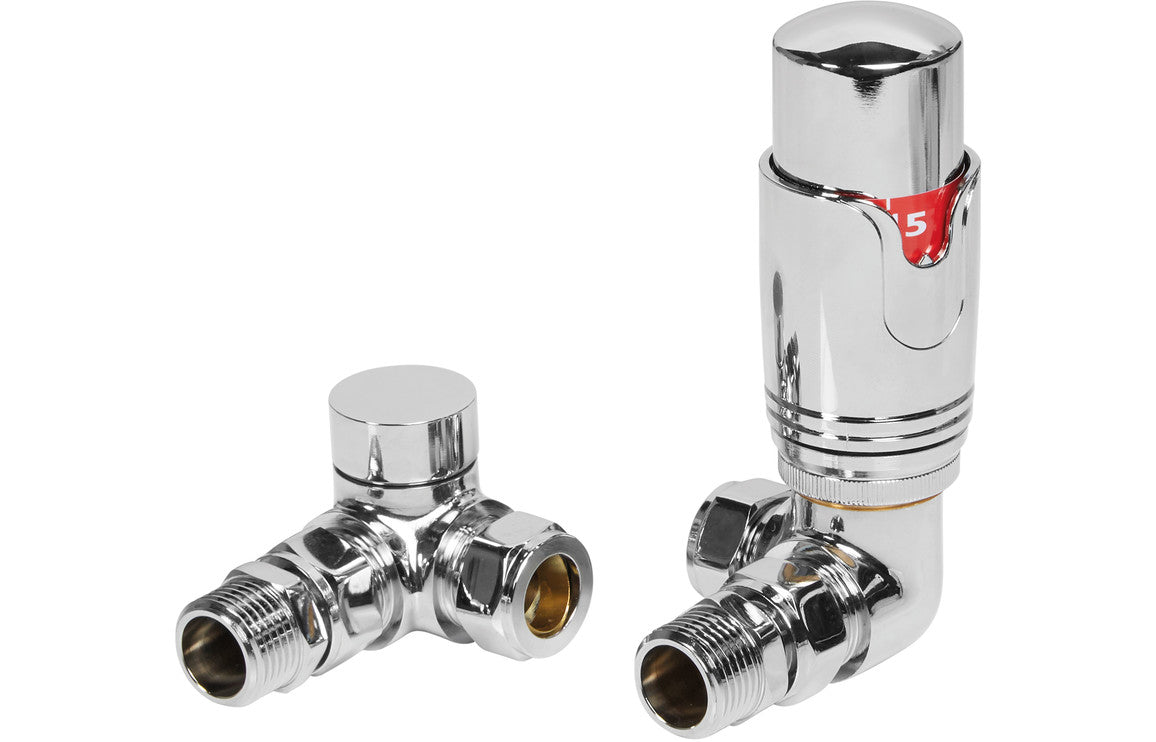 Round Thermostatic Chrome Radiator Valves